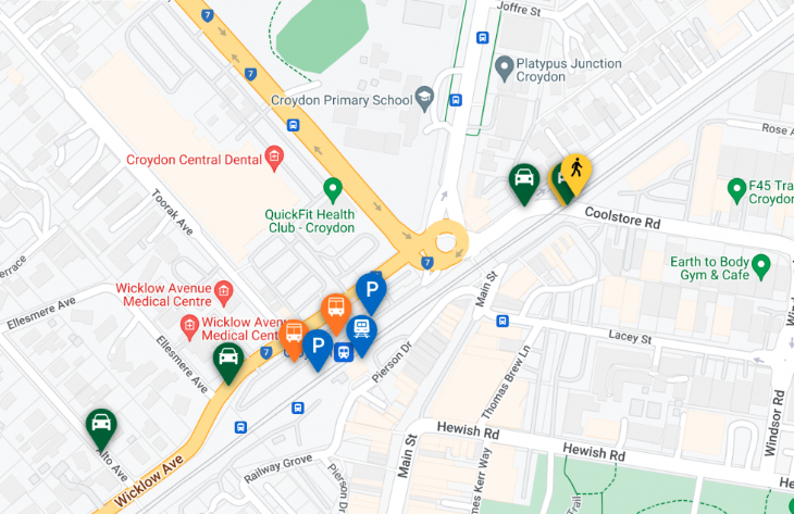 maps view of croydon main street