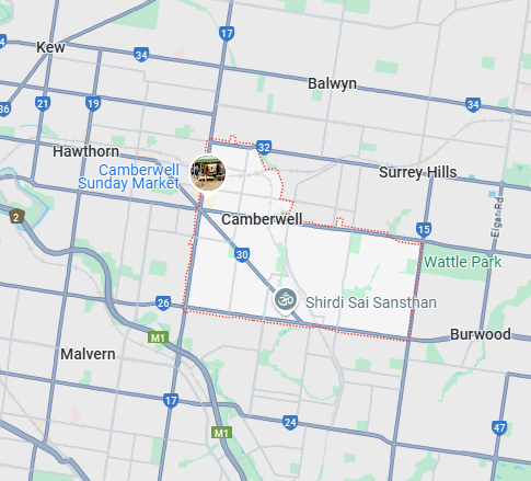 image of the map of Camberwell