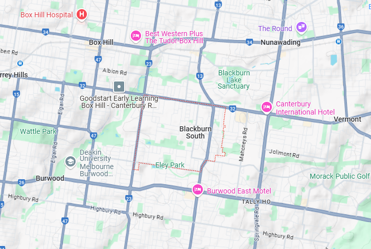 image of Blackburn South map