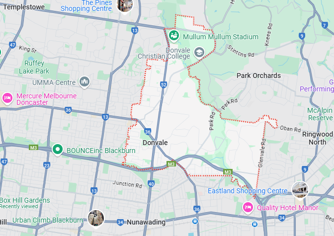 image of Donvale map
